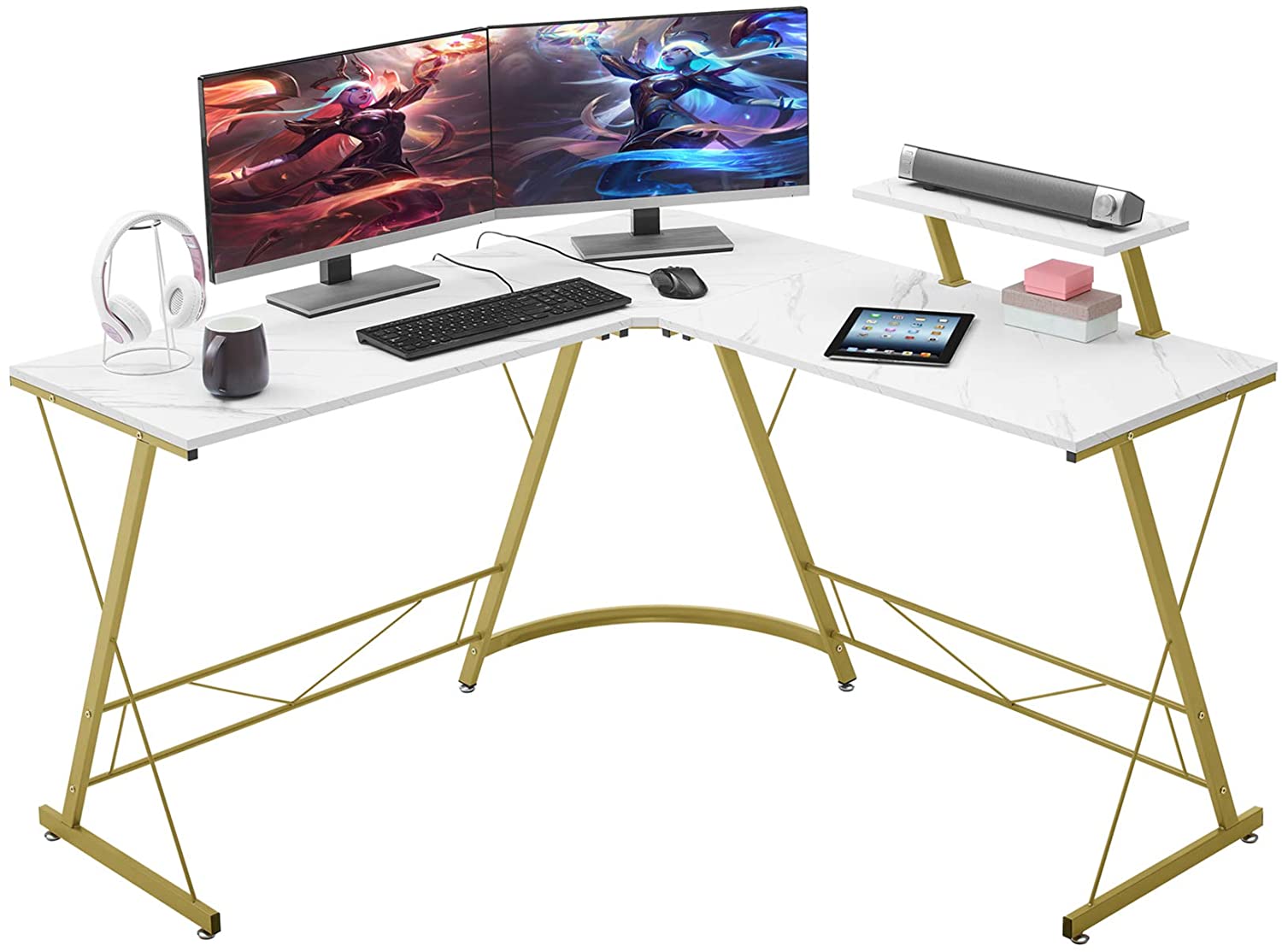  Large Desk For Two Monitors with RGB