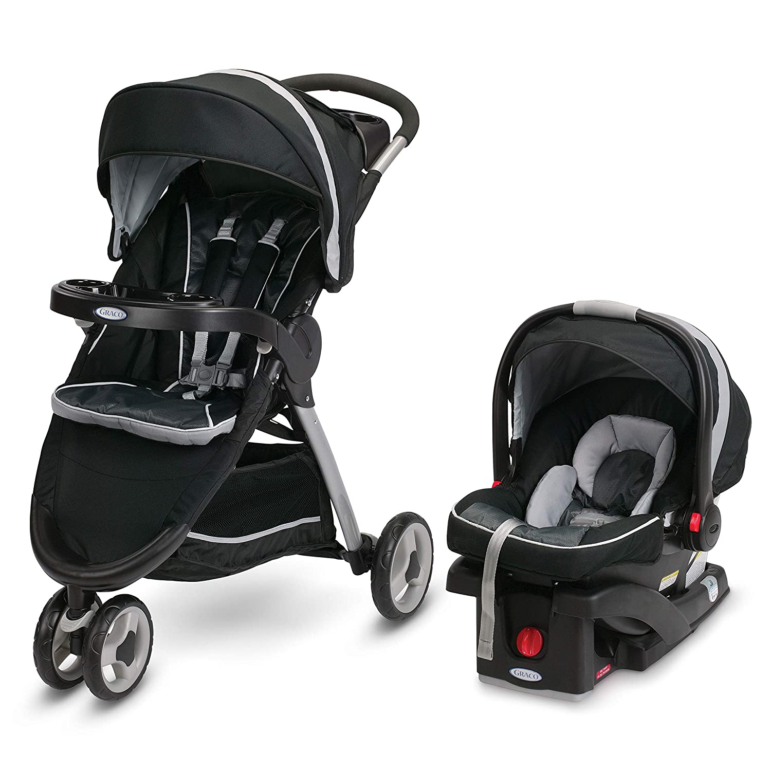 graco travel system with rubber wheels